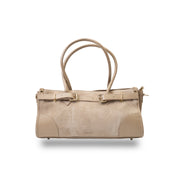 Women's bag made of natural leather, light taupe Evelin