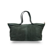 Sac à main femme en cuir velours naturel vert Bianca