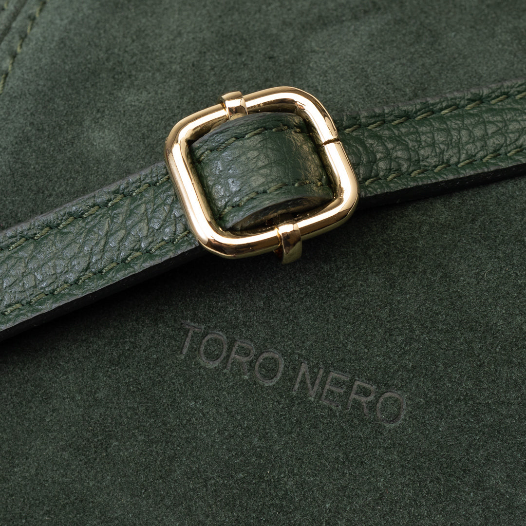 Sac à main femme en cuir velours naturel vert Bianca