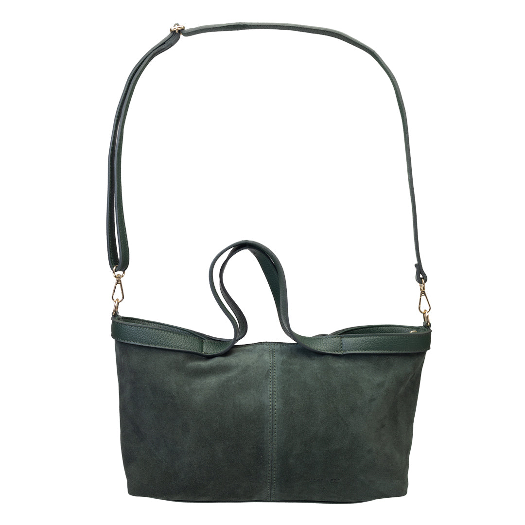 Sac à main femme en cuir velours naturel vert Bianca
