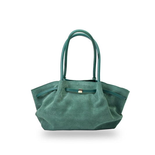 Women's bag made of green genuine leather Elena
