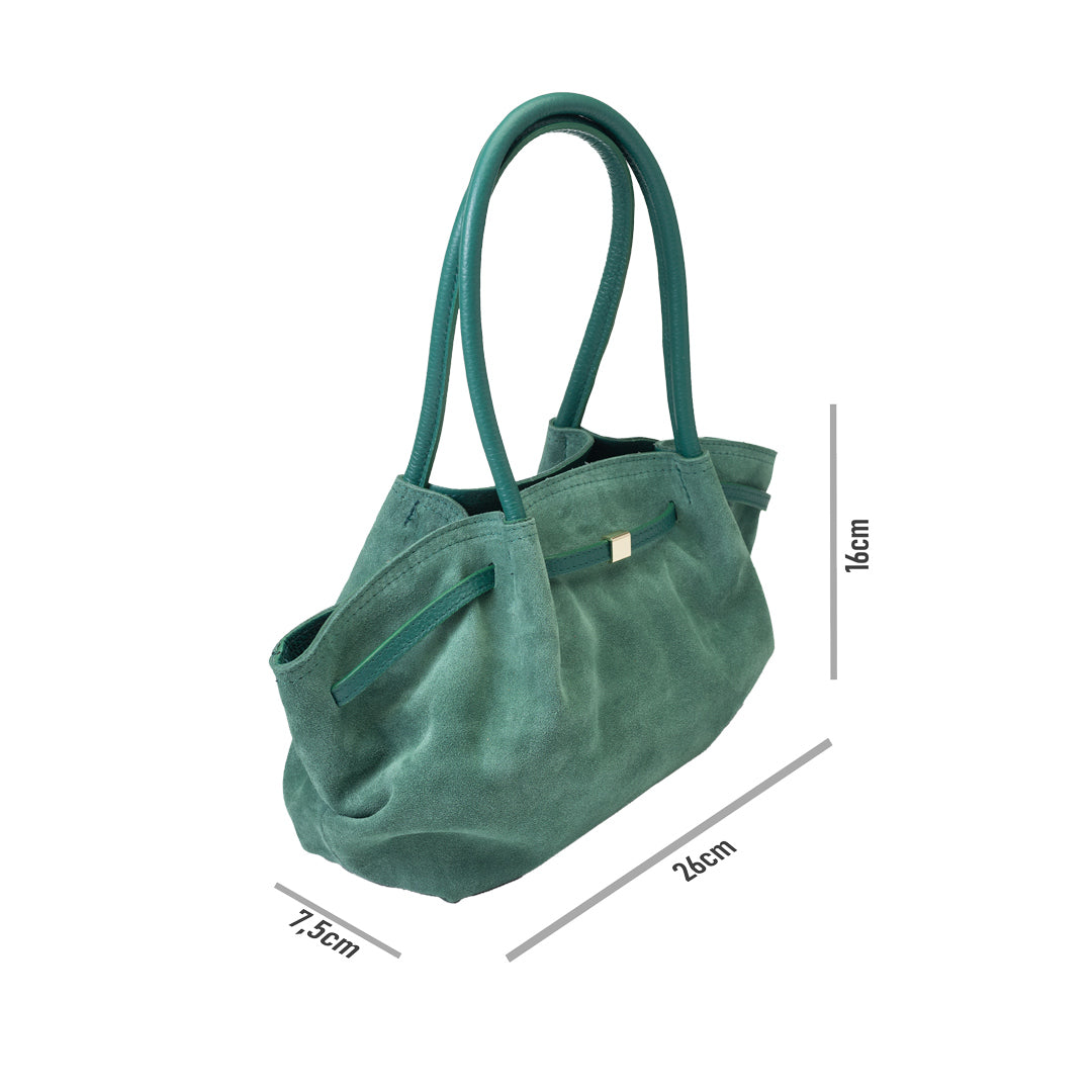 Women's bag made of green genuine leather Elena