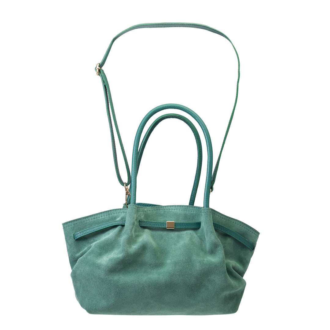 Women's bag made of green genuine leather Elena