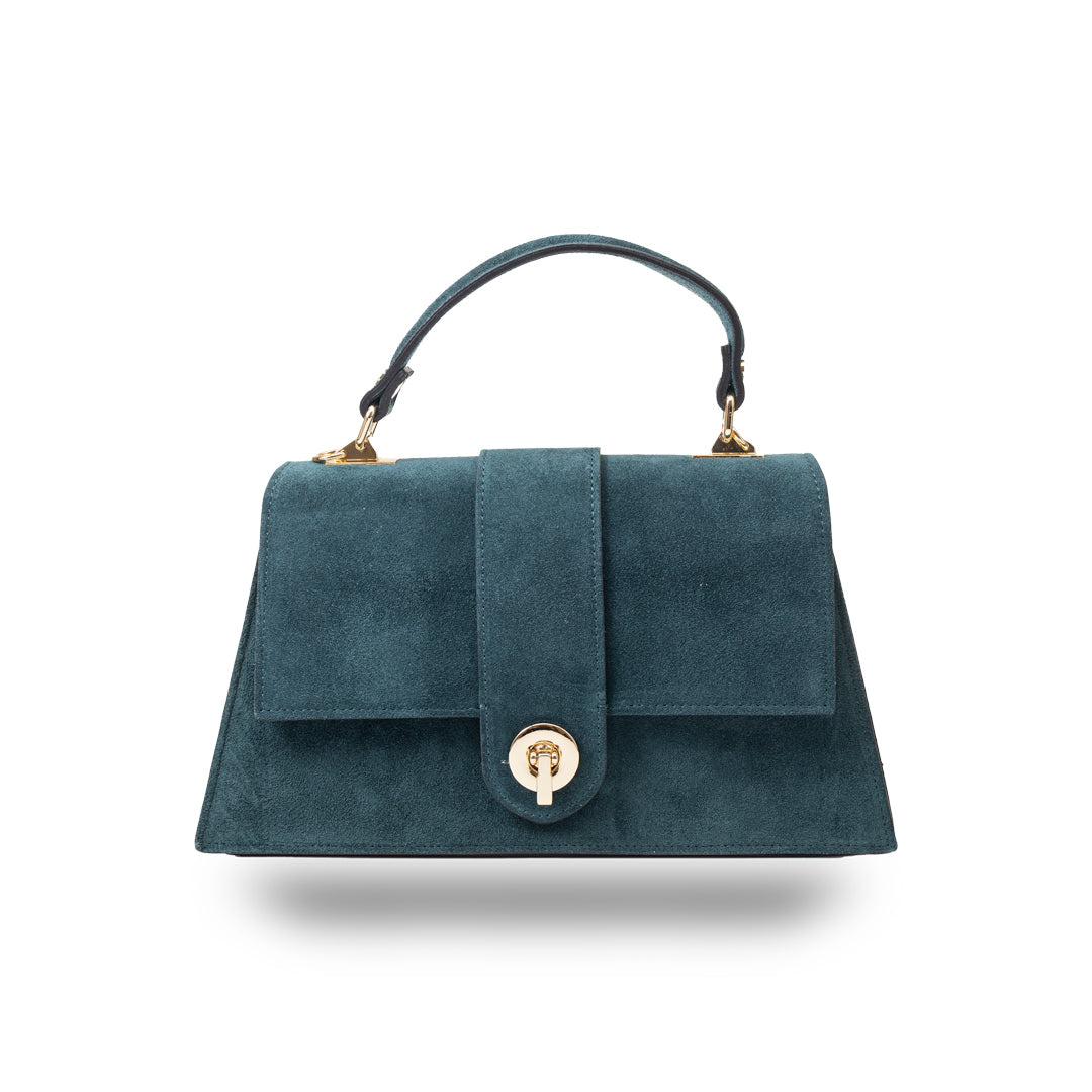 Women's bag made of green genuine leather Verona