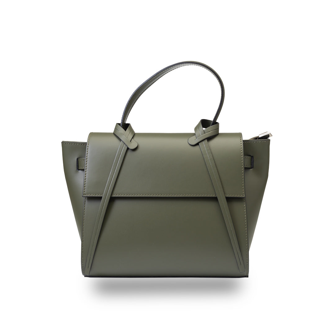 Women's bag made of genuine green leather Erika