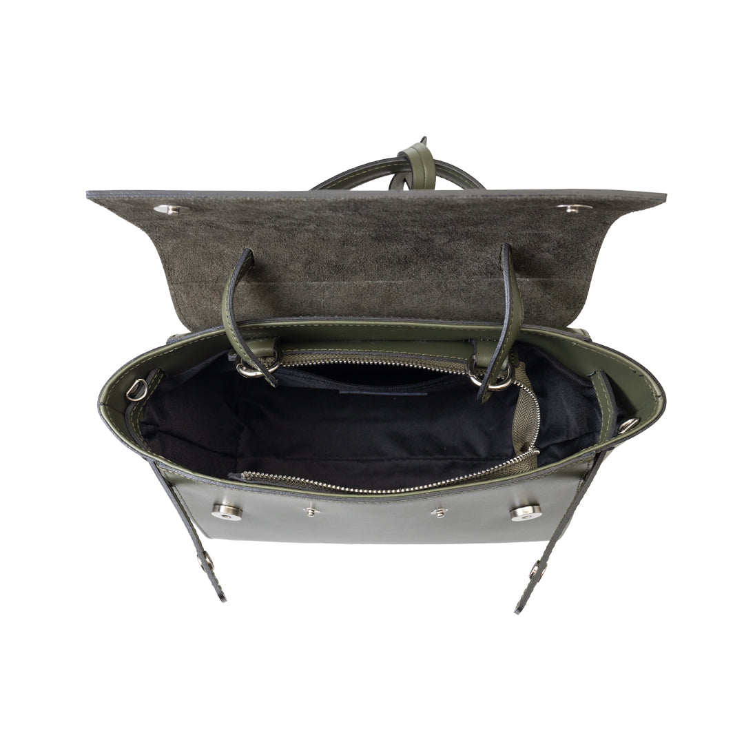 Women's bag made of genuine green leather Erika
