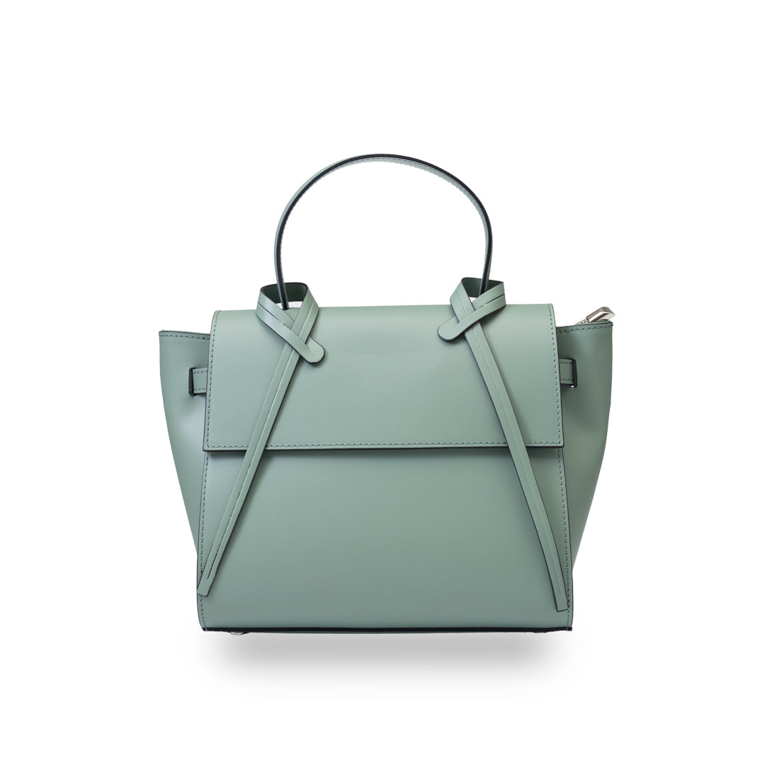 Women's bag made of genuine leather, sage green Erika