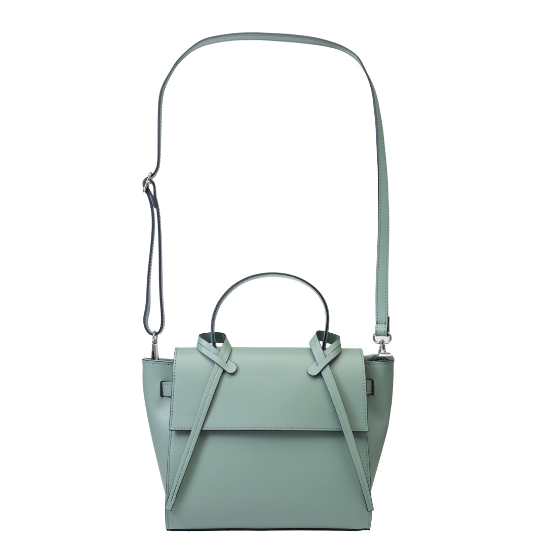 Women's bag made of genuine leather, sage green Erika