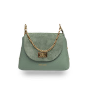 Geantă damă din piele intoarsa naturala,verde salvie Raisa