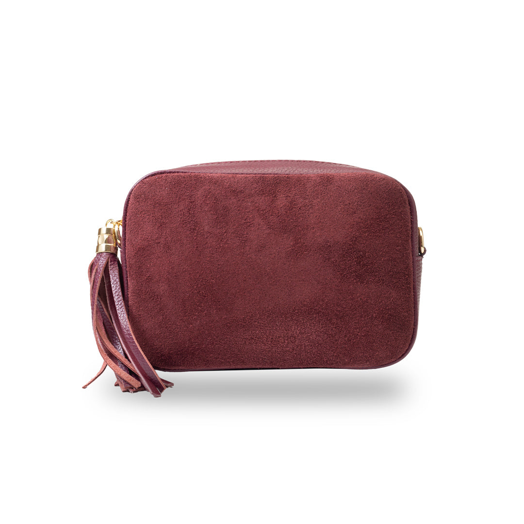 Women's burgundy genuine leather bag Ancuta