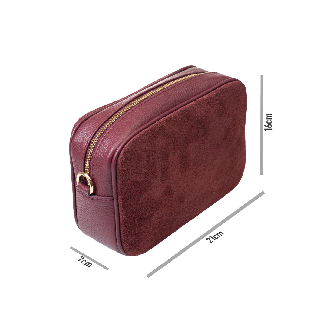 Women's burgundy genuine leather bag Ancuta
