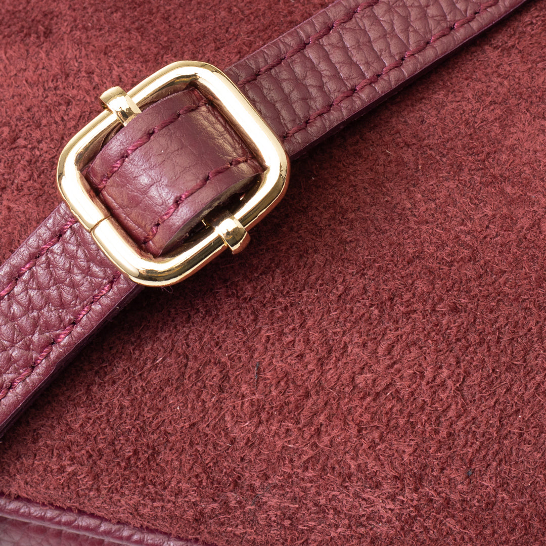 Women's burgundy genuine leather bag Ancuta
