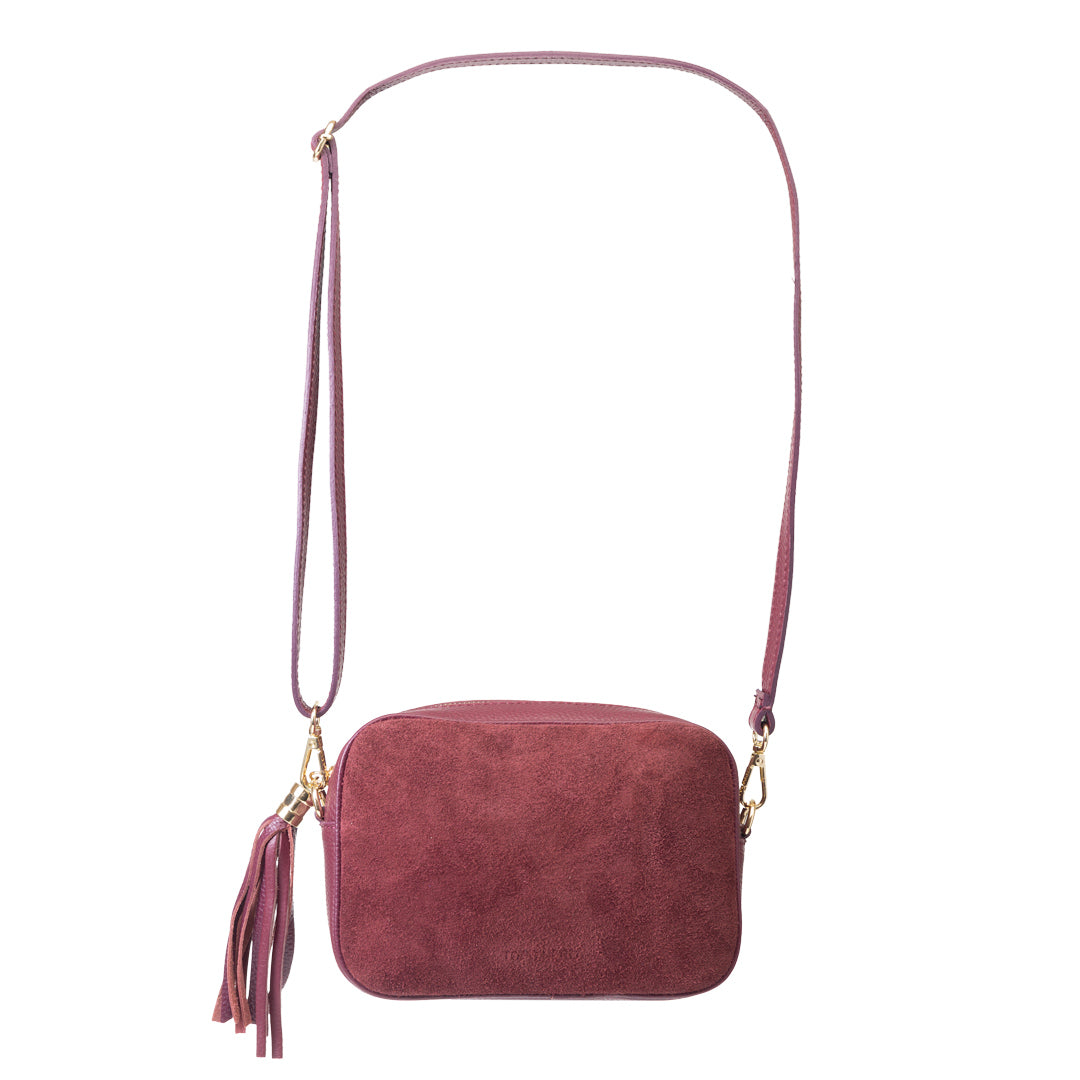 Women's burgundy genuine leather bag Ancuta