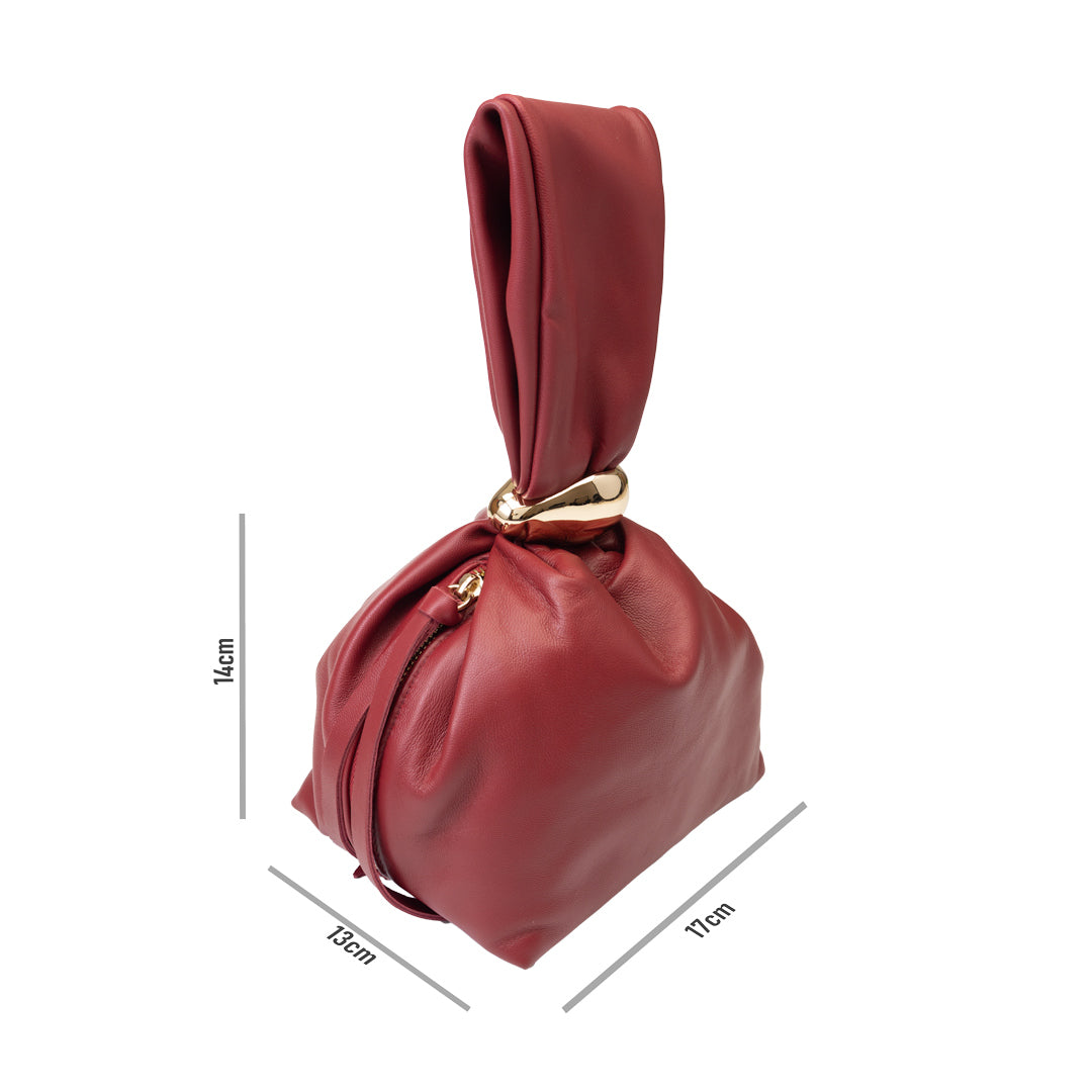 Women's burgundy leather bag Eliza