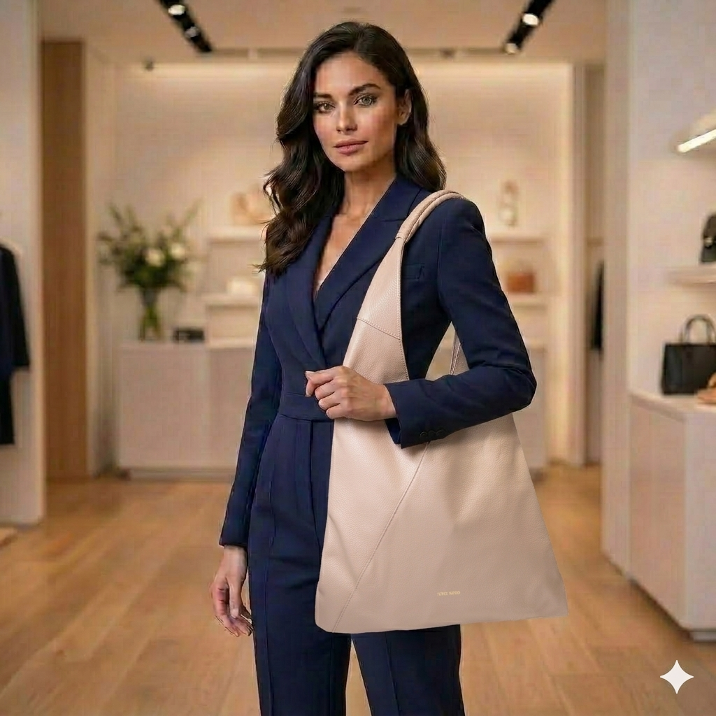 Geantă damă din piele naturala roz pal Camelia