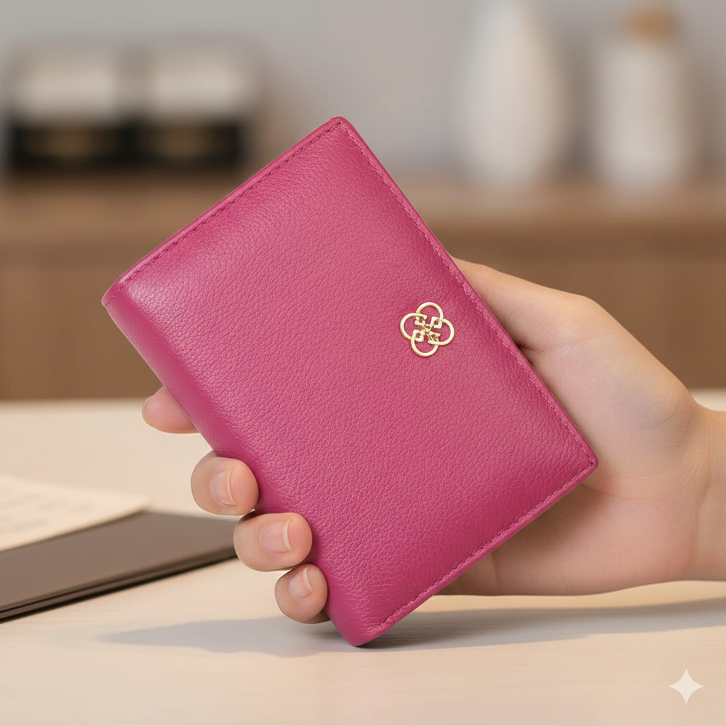 Women's wallet made of genuine fuchsia leather - Little detail