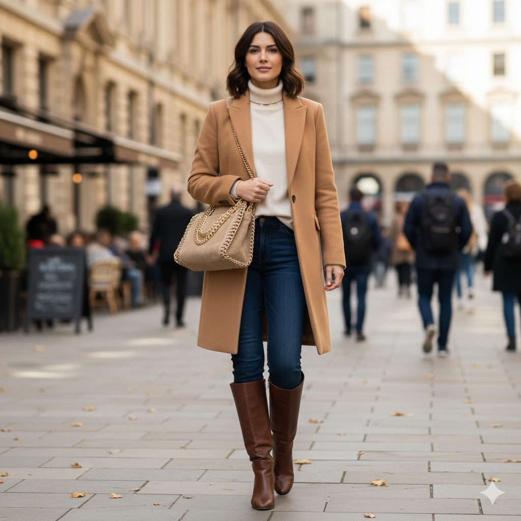 Women's bag made of taupe genuine leather Ilona