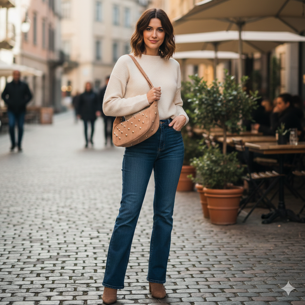 Women's bag made of pink genuine leather Naty