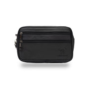Men's black genuine leather handbag Hand and belt carrier