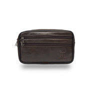 Men's brown genuine leather bag Hand and belt carrier