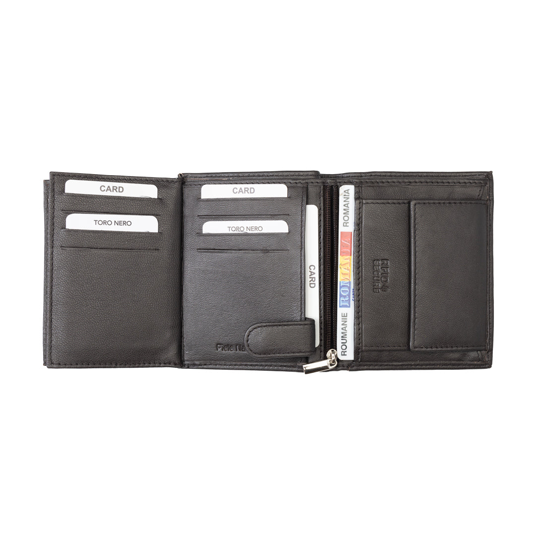 Men's wallet made of genuine leather, brown, Ryan, RFID protection