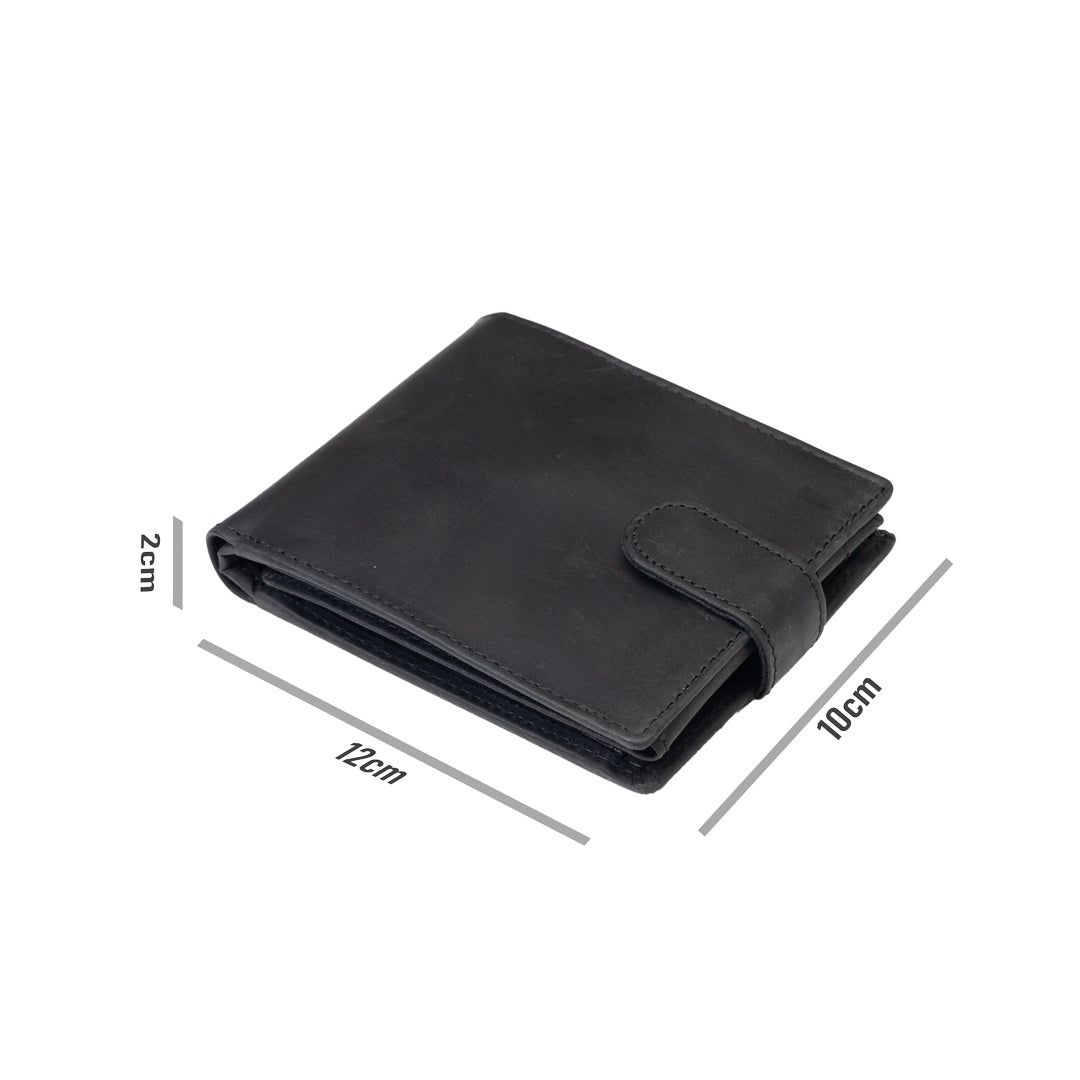 Men's wallet made of black genuine leather POIL