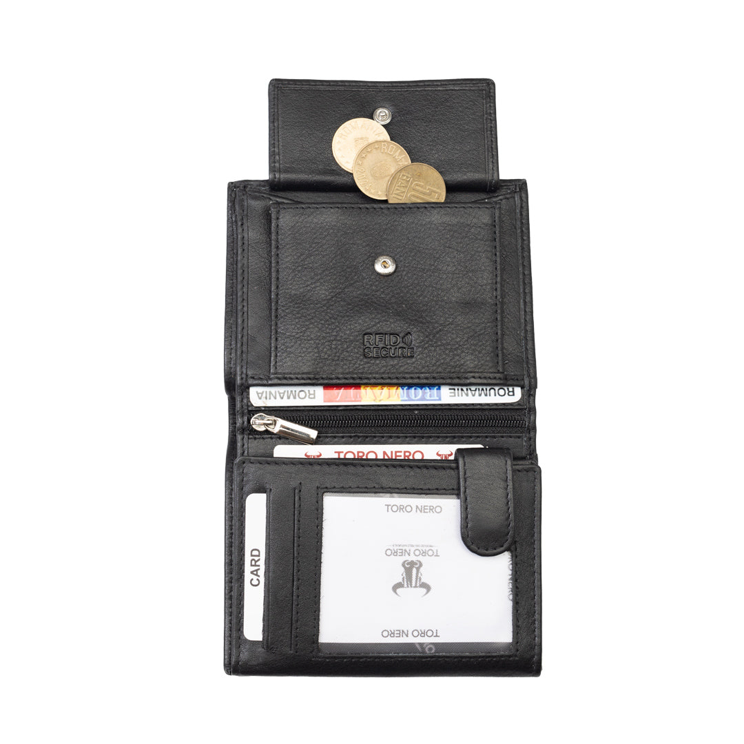 Men's wallet made of genuine leather, black, Ryan, RFID protection