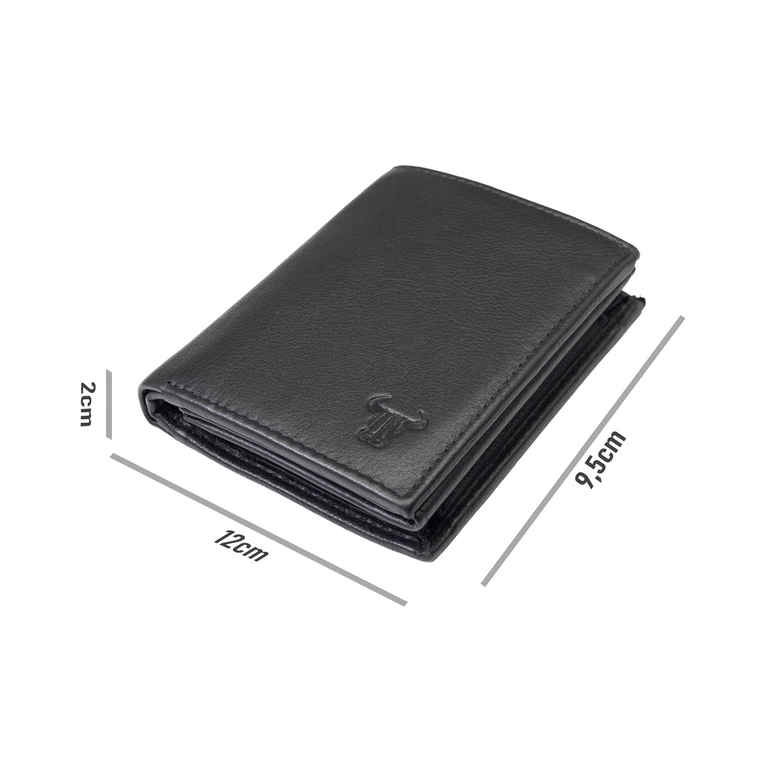 Men's wallet made of genuine leather, black, Ryan, RFID protection