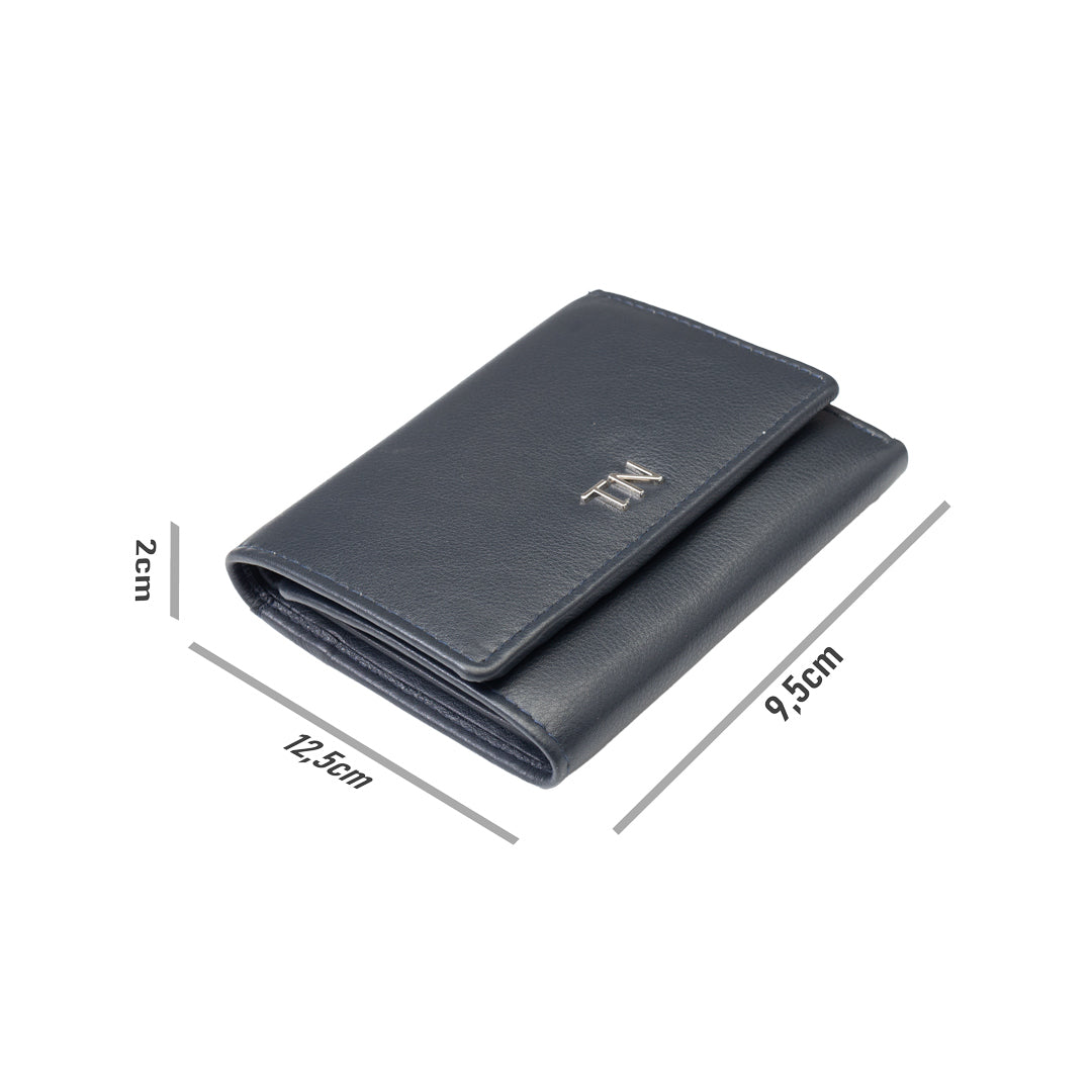 Women's wallet made of genuine leather, navy blue Ellis, RFID protection