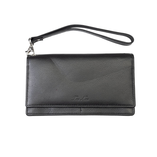Women's wallet made of genuine leather, black, Chiara, Rfid protection