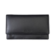 Women's wallet made of natural leather, black, Cloudy, Rfid protection
