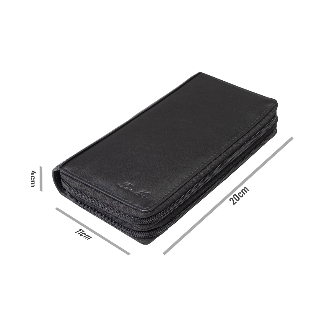 Women's wallet made of black genuine leather Ina, Rfid protection