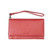 Women's wallet made of genuine leather, red Chiara, Rfid protection