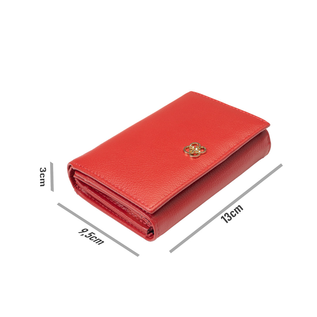 Women's wallet made of genuine red leather - Little detail