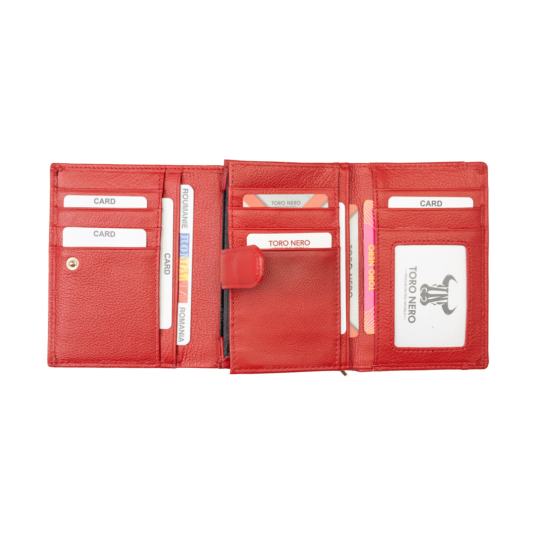 Women's wallet made of genuine red leather - Little detail