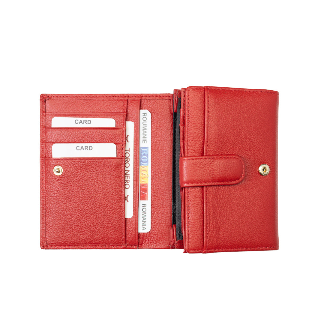 Women's wallet made of genuine red leather - Little detail