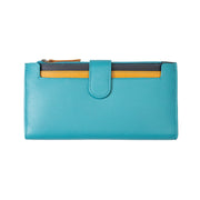Women's wallet made of genuine turquoise leather Cory, Rfid protection