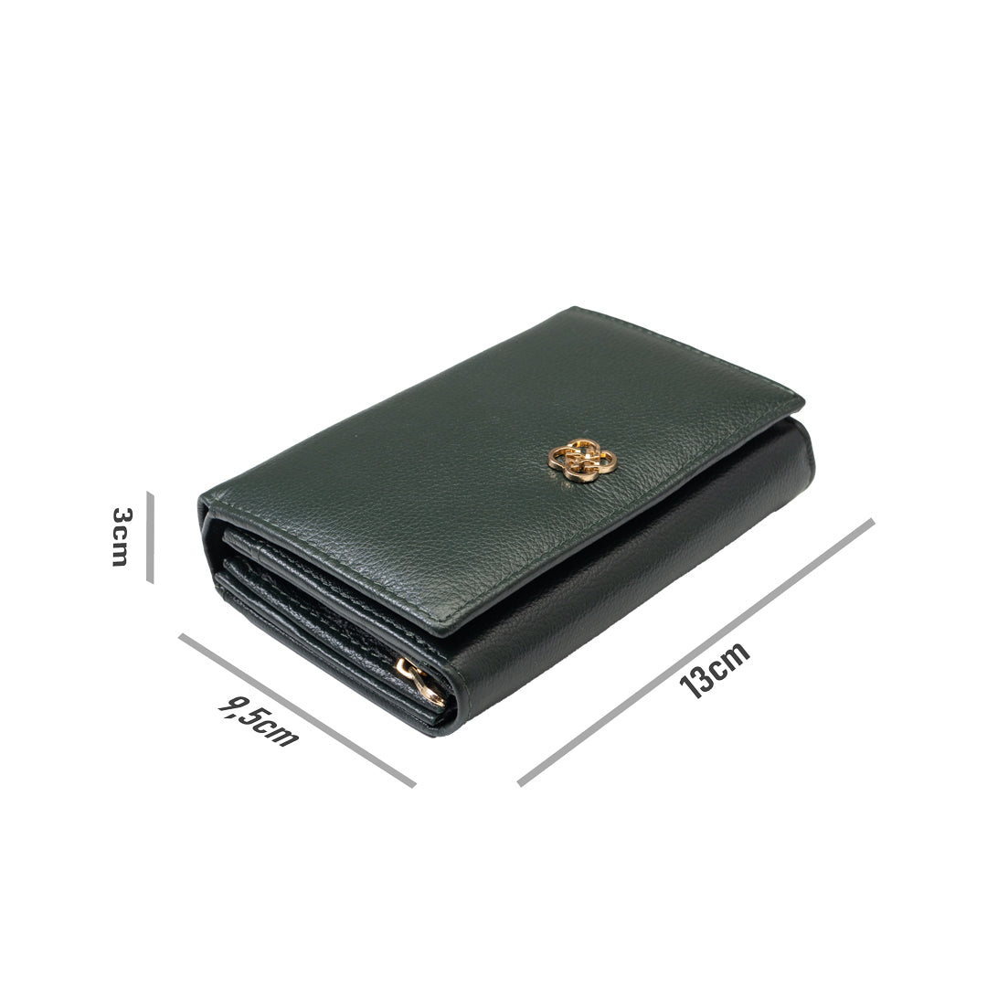 Women's wallet made of green genuine leather - Little detail