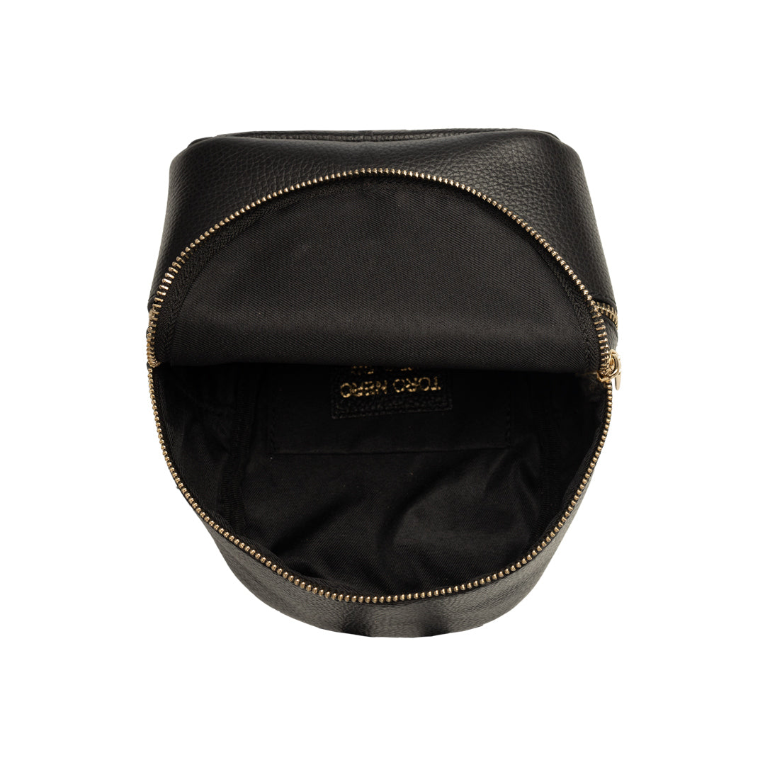 Teen Spirit women's black genuine leather backpack