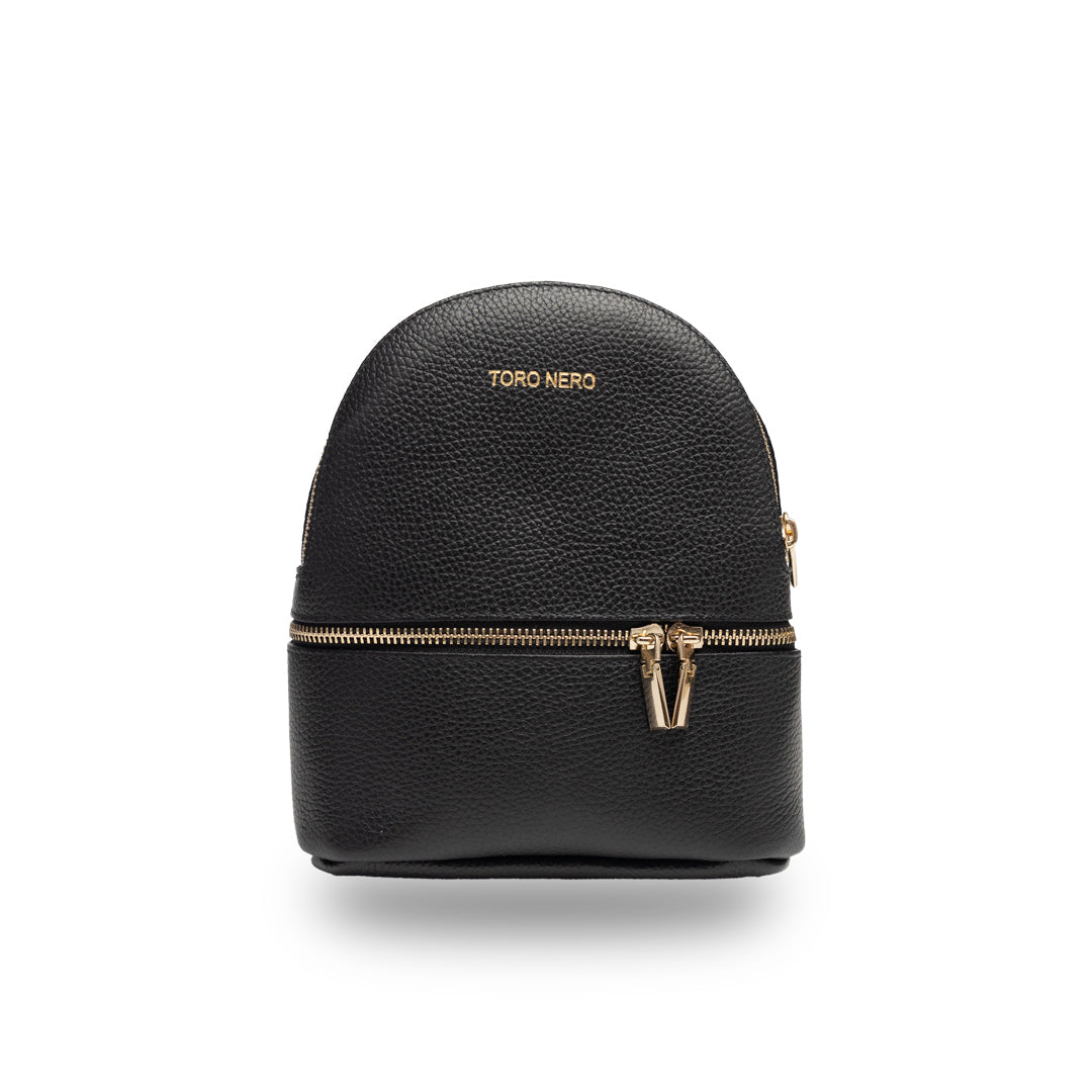Teen Spirit women's black genuine leather backpack