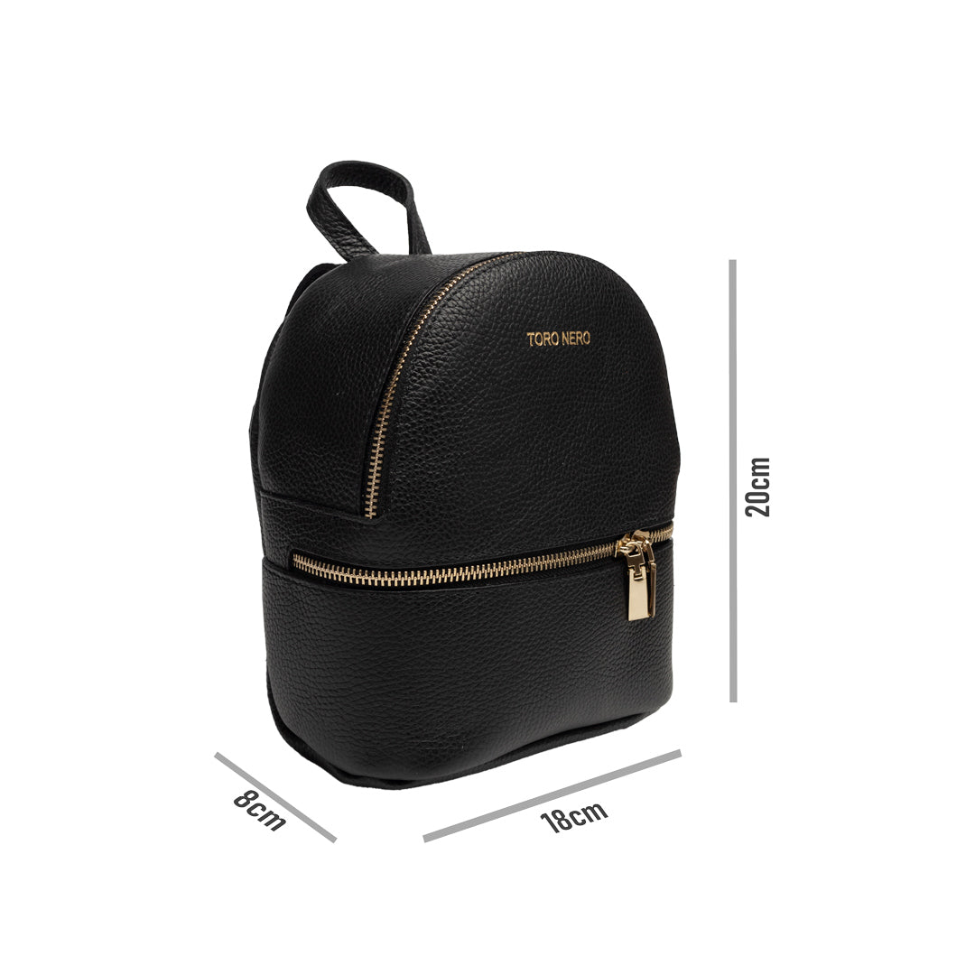 Teen Spirit women's black genuine leather backpack