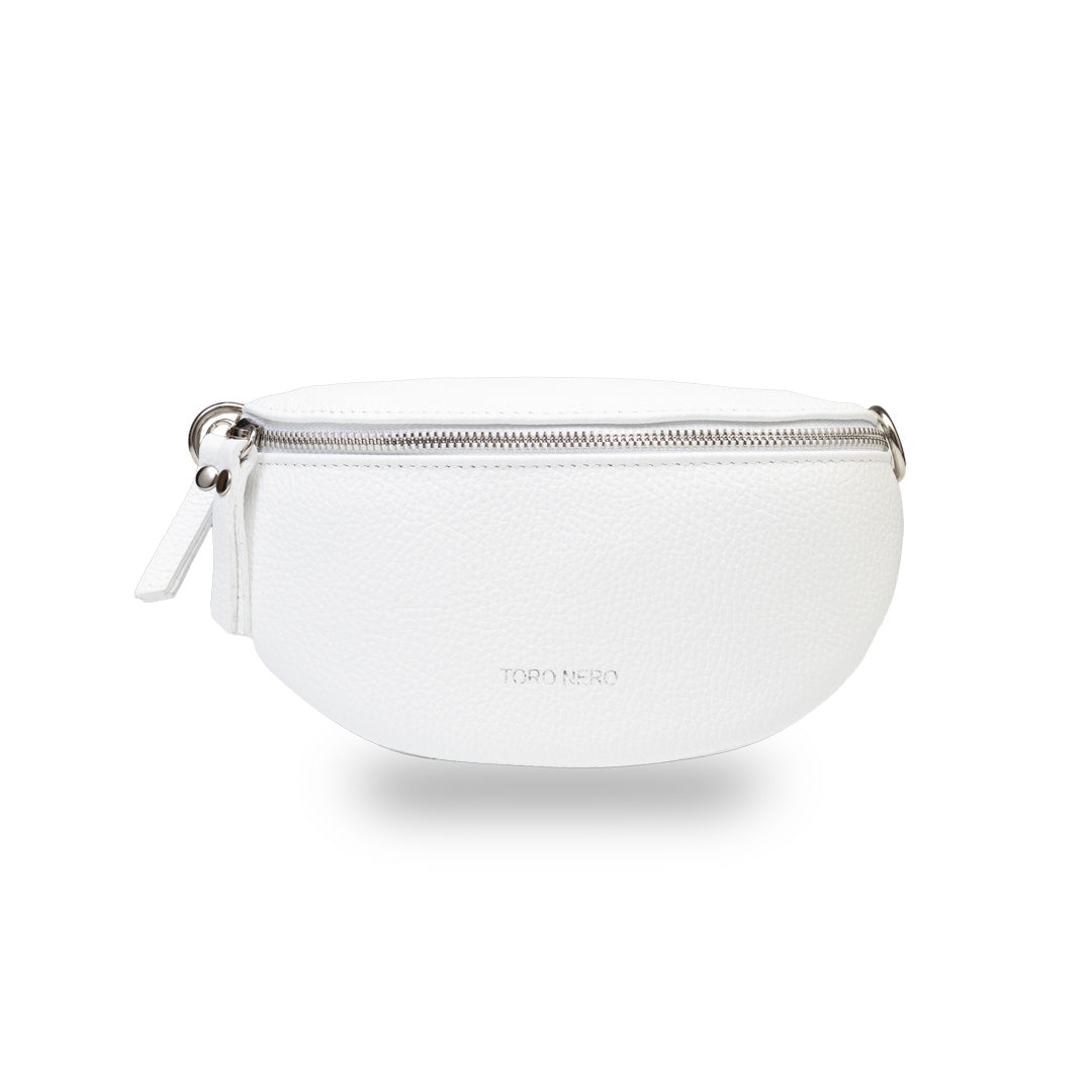 Women's white genuine leather bag Waist Glam
