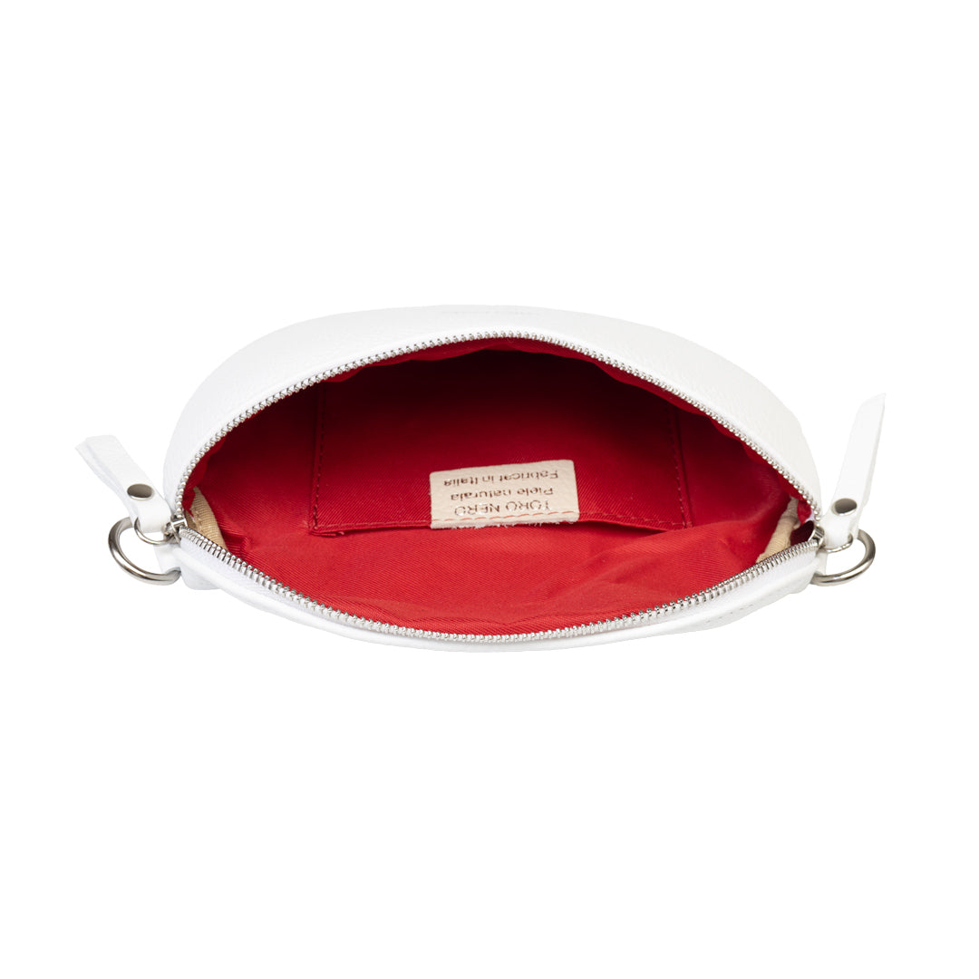Marsupio donna in pelle naturale bianco Waist Glam