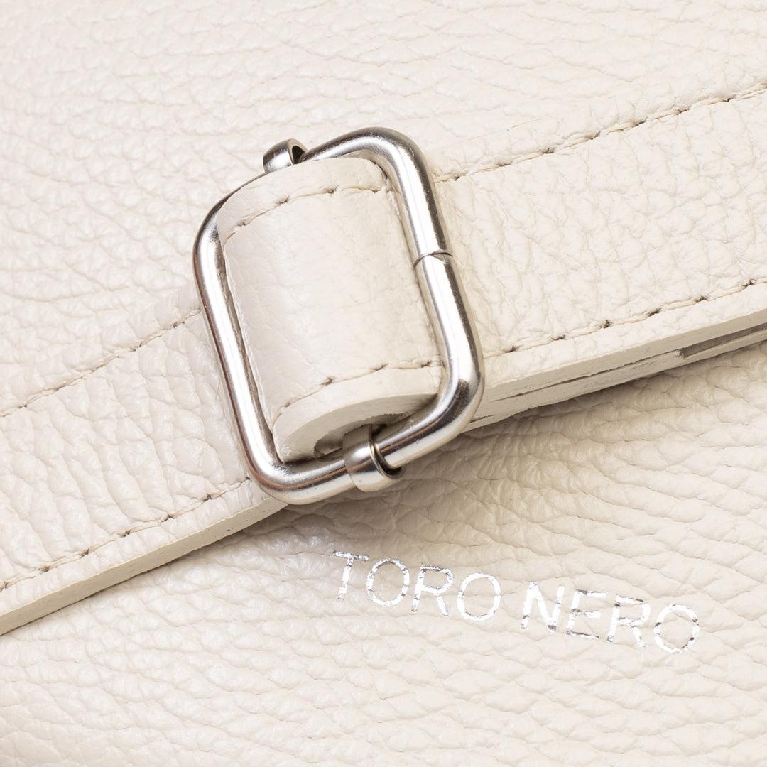 Sac banane pour femme en cuir véritable beige Waist Glam