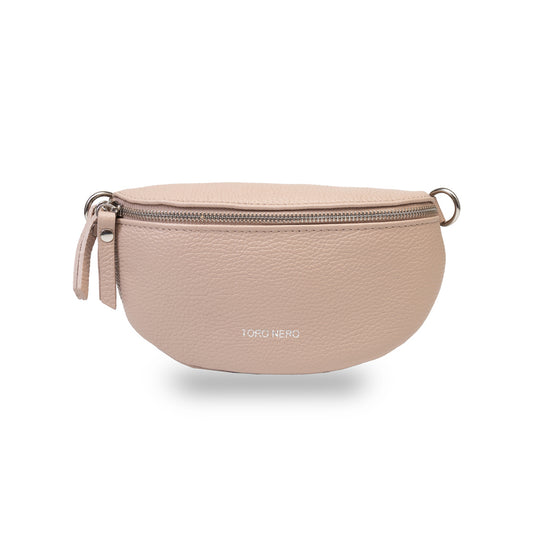 Sac banane femme en cuir véritable rose pâle Waist Glam