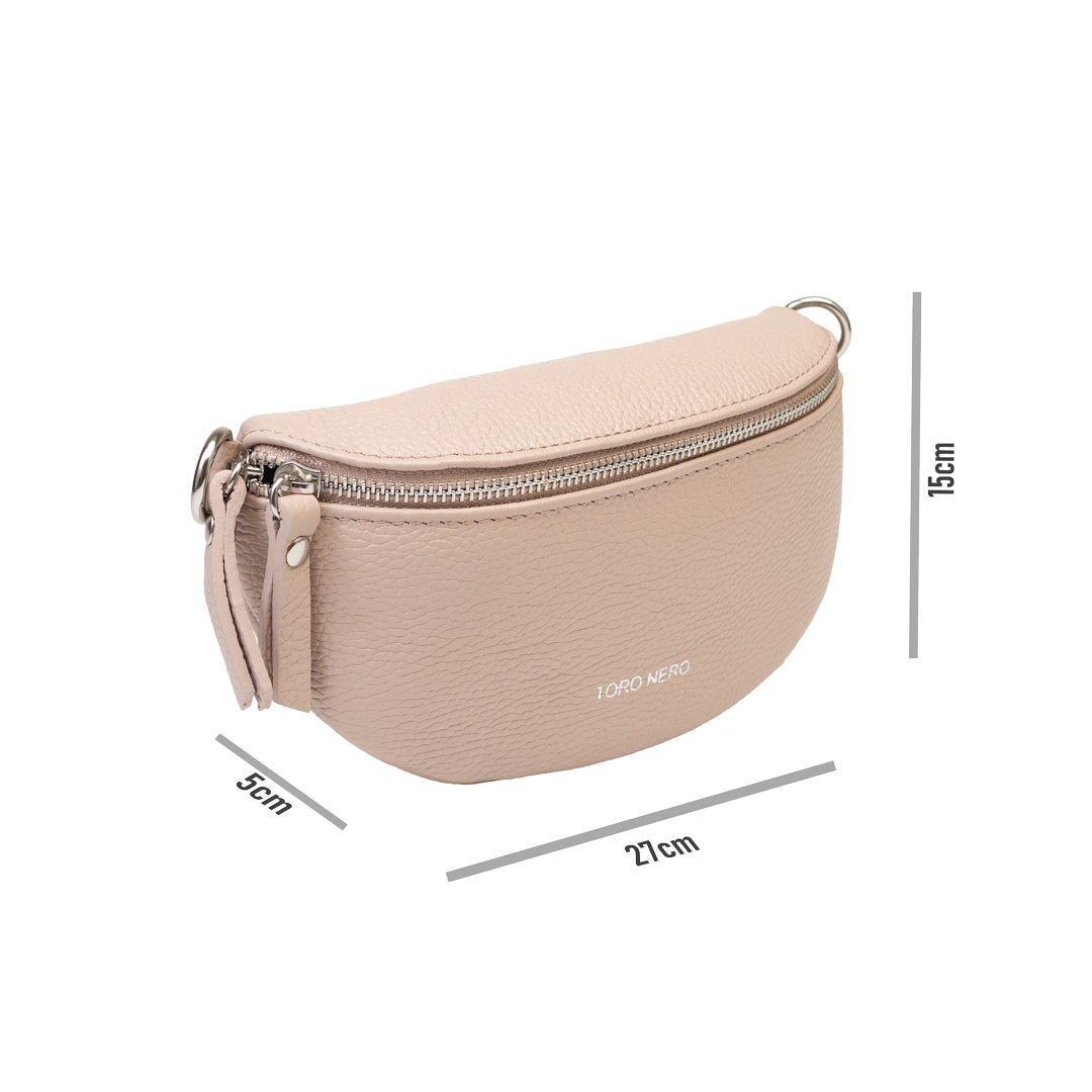 Women's pale pink genuine leather bag Waist Glam