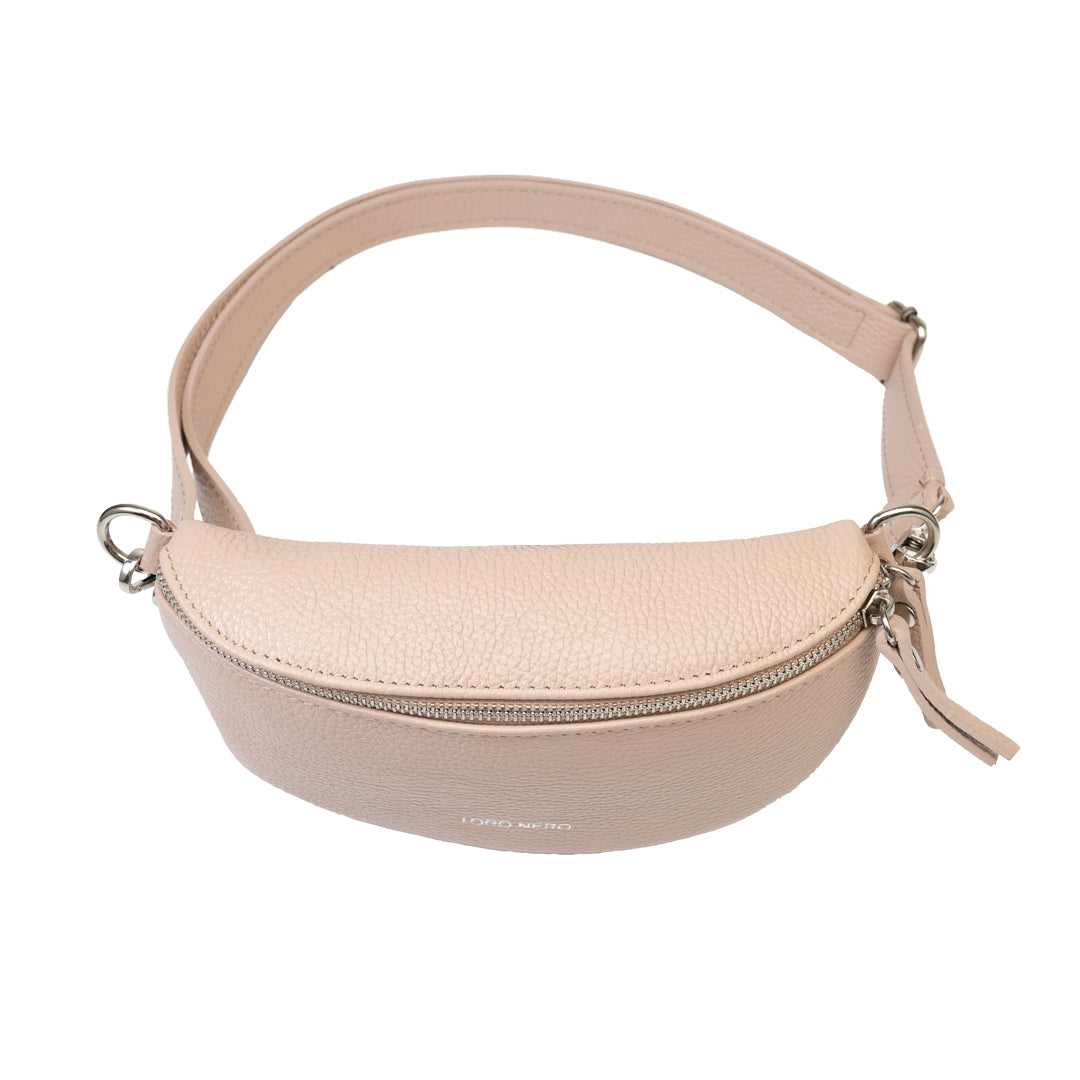 Sac banane femme en cuir véritable rose pâle Waist Glam