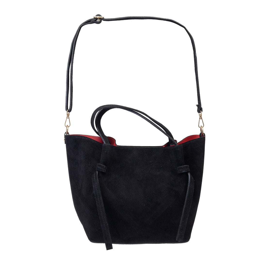 Bolso de mujer de ante natural negro Loretta