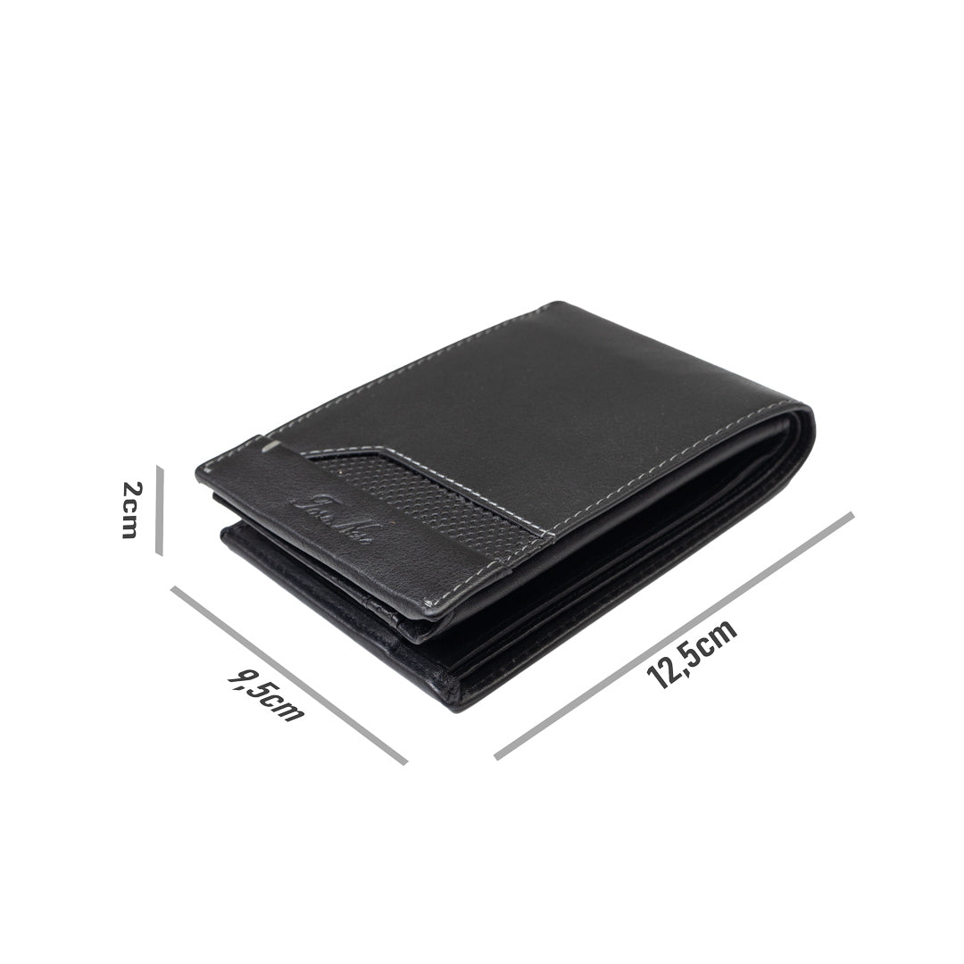 Men's wallet made of genuine leather, black, Vox line, RFID protection