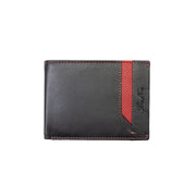 Men's wallet made of genuine leather, black-red Vox, RFID protection